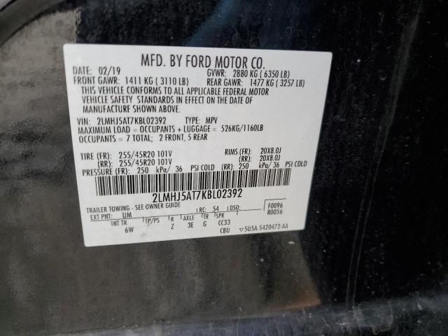 2LMHJ5AT7KBL02392 Lincoln MKT