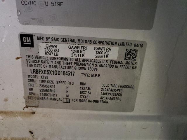 LRBFXESX1GD164517 Buick Envision Premium
