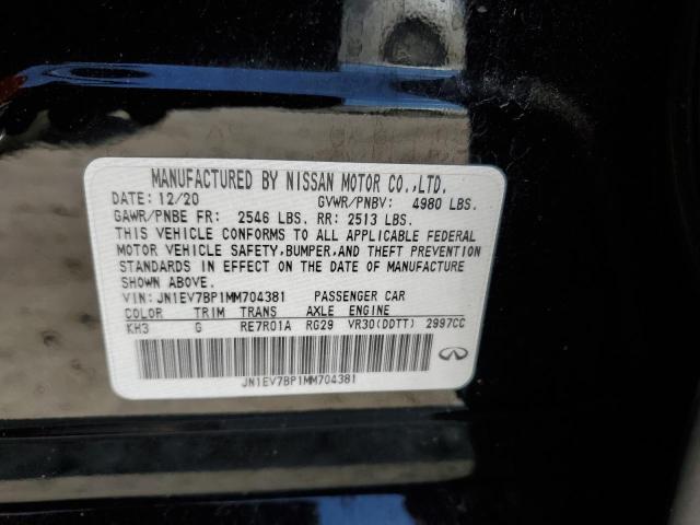 JN1EV7BP1MM704381 Infiniti Q50 LUXE