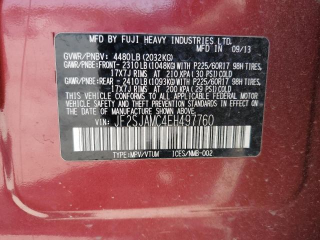 JF2SJAMC4EH497760 Subaru Forester 2.5i Touring