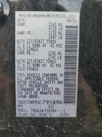 5N1ET2MT9JC795896 Nissan Rogue Sv Hybrid