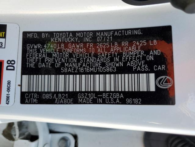 58AEZ1B16MU105863 Lexus Es 350 Base