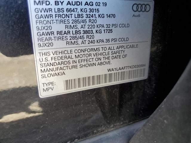 WA1LAAF77KD030994 Audi Q7 Premium Plus