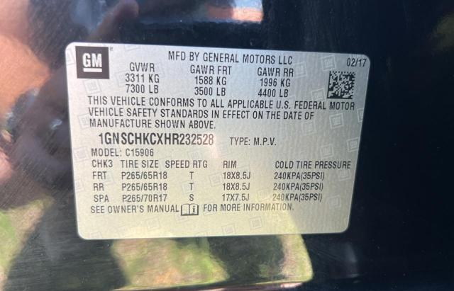 1GNSCHKCXHR232528 Chevrolet Suburban C1500 Lt