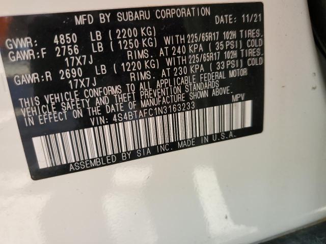 4S4BTAFC1N3163233 Subaru Outback Premium