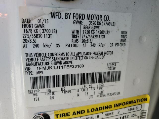 1FMJK1JT1FEF23189 Ford Expedition El Xlt