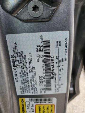 3FA6P0G76LR188123 Ford FUSION S