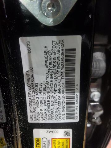 1HGCY2F52PA043233 Honda Accord Hybrid Sport