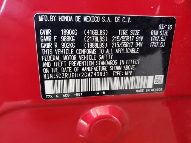 3CZRU6H72GM740831 Honda Hr-v Exl