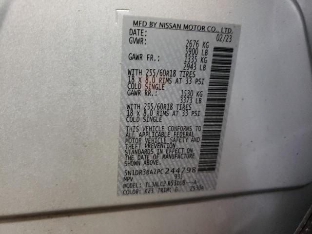 5N1DR3BA2PC244798 Nissan Pathfinder Sv
