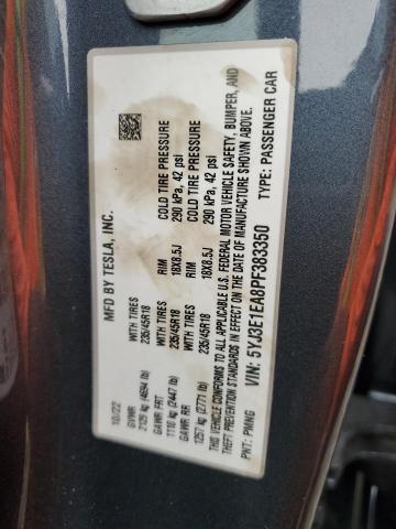 5YJ3E1EA8PF383350 Tesla MODEL 3