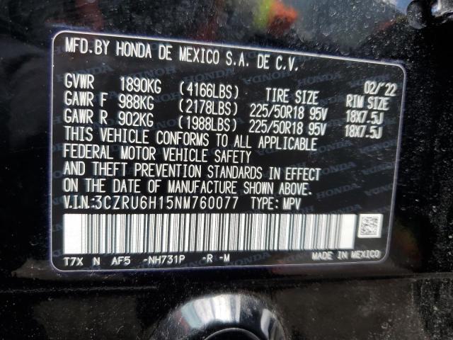 3CZRU6H15NM760077 Honda HR-V SPORT
