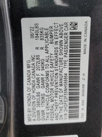 2HGFE2F55NH588864 Honda Civic Sport