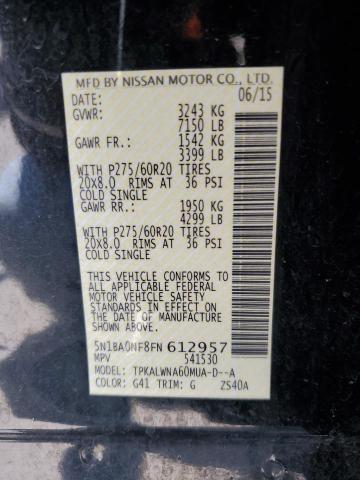 5N1BA0NF8FN612957 Nissan Armada Platinum