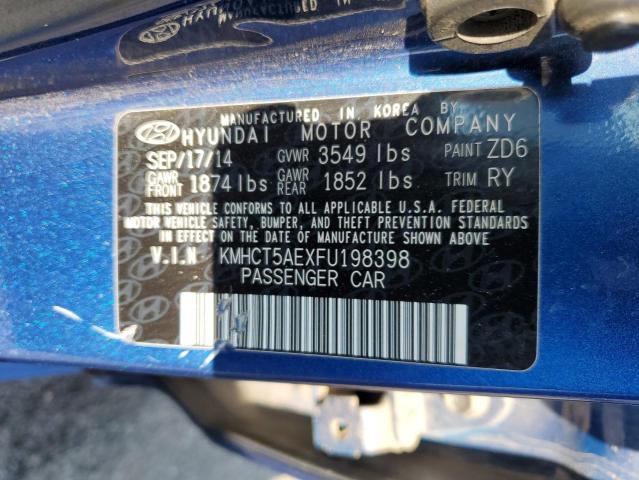KMHCT5AEXFU198398 Hyundai ACCENT GS
