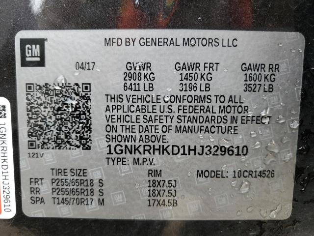1GNKRHKD1HJ329610 Chevrolet Traverse Lt