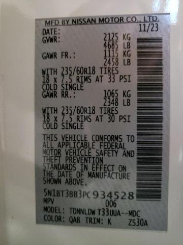 5N1BT3BB3PC934528 Nissan ROGUE SV