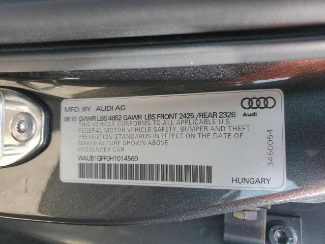 WAUB1GFF0H1014560 Audi S3 Premium Plus
