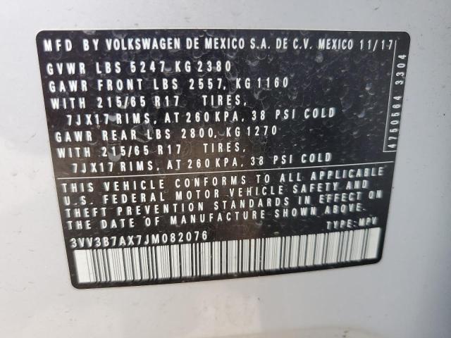 3VV3B7AX7JM082076 Volkswagen TIGUAN SE