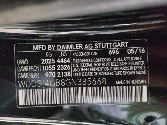 WDDSJ4GB8GN385668 Mercedes-Benz CLA 250 4MATIC