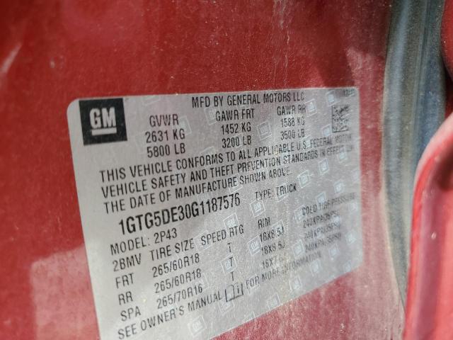 1GTG5DE30G1187576 GMC CANYON SLT