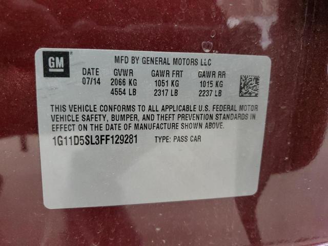 1G11D5SL3FF129281 Chevrolet MALIBU 2LT