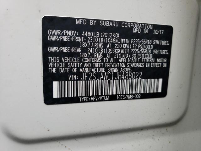 JF2SJAWC1JH488022 Subaru Forester 2.5i Touring