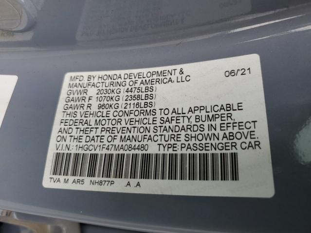 1HGCV1F47MA084480 Honda Accord Sport Se