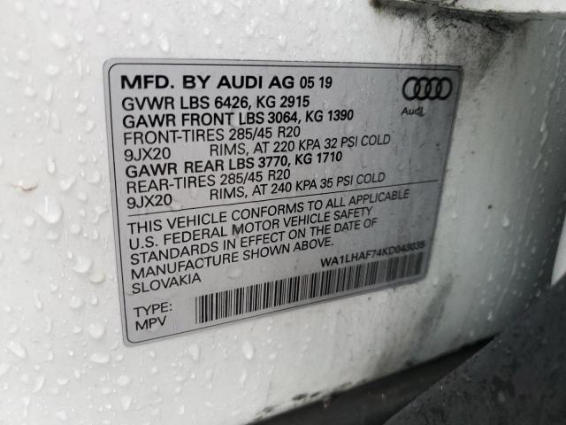 WA1LHAF74KD043035 Audi Q7 Premium Plus