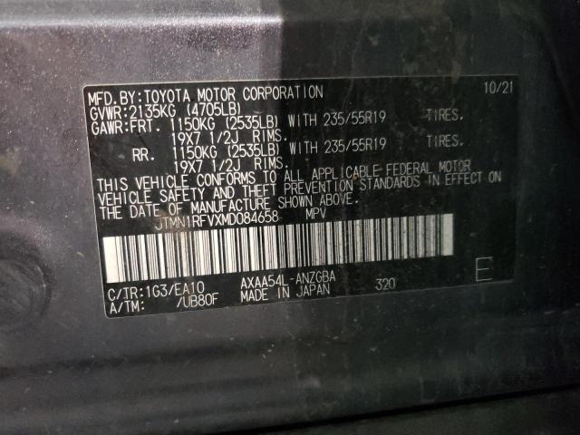 JTMN1RFVXMD084658 Toyota RAV4 LIMIT