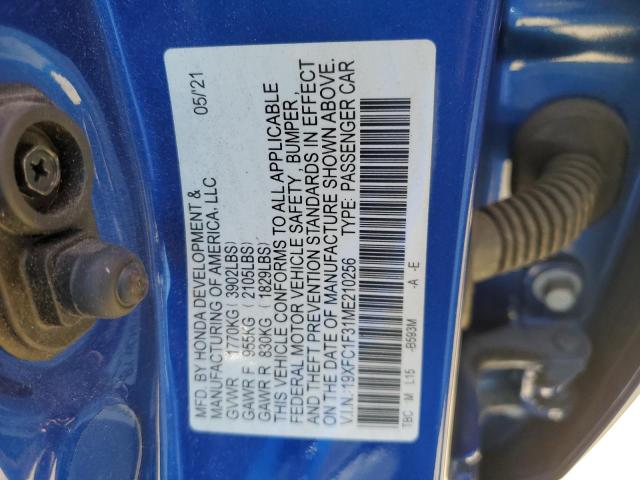 19XFC1F31ME210256 Honda CIVIC EX