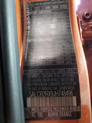 SALCR2RX9JH748496 Land Rover Discovery Sport Hse