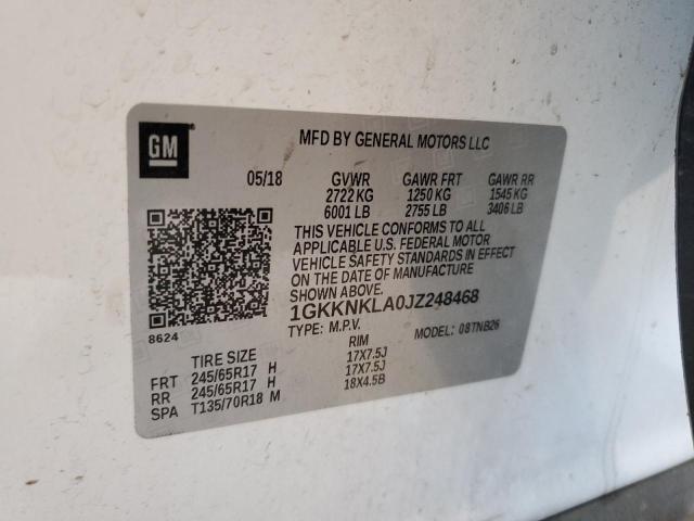 1GKKNKLA0JZ248468 GMC ACADIA SLE