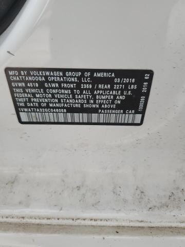 1VWAT7A32GC046058 Volkswagen PASSAT S