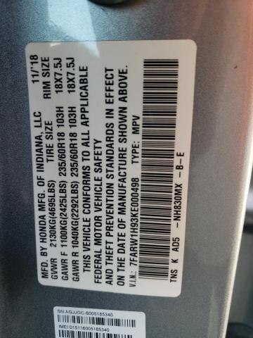 7FARW1H93KE000498 Honda Cr-v Touring