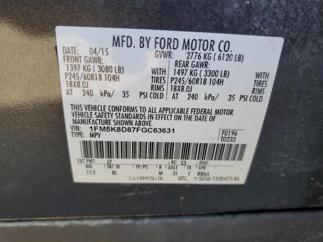 1FM5K8D87FGC63631 Ford EXPLORER XLT