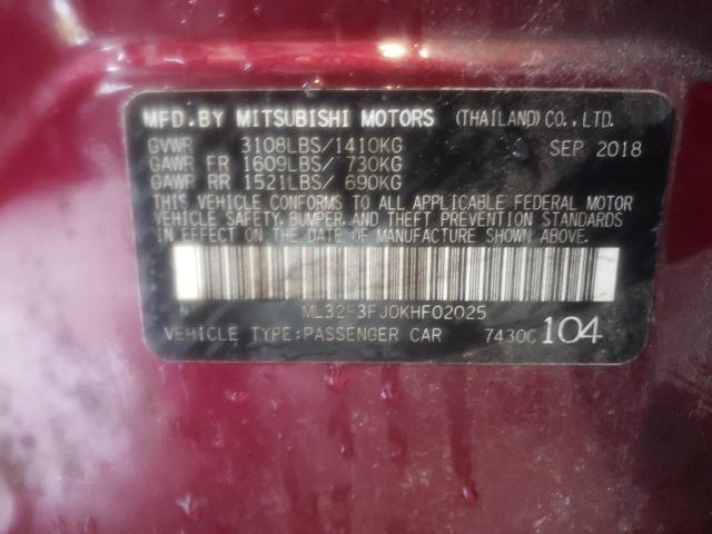ML32F3FJ0KHF02025 Mitsubishi Mirage G4 Es