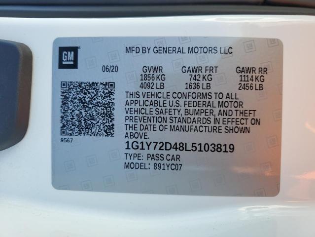 1G1Y72D48L5103819 Chevrolet Corvette Stingray 2lt