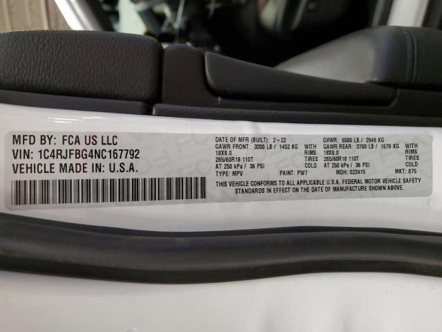 1C4RJFBG4NC167792 Jeep Grand Cherokee Limited