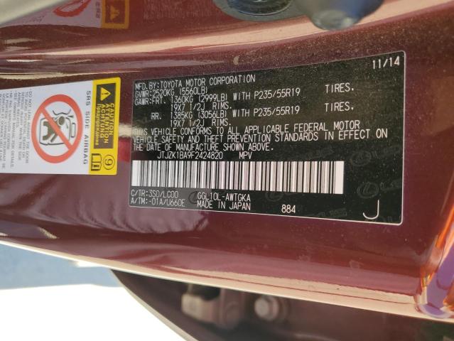 JTJZK1BA9F2424820 Lexus RX 350