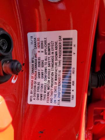 2HGFC2F82KH517116 Honda Civic Sport