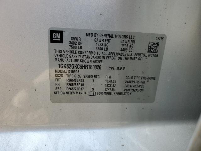1GKS2GKC6HR180826 GMC Yukon Xl K1500 Slt