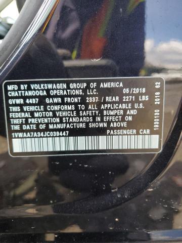 1VWAA7A34JC039447 Volkswagen PASSAT S