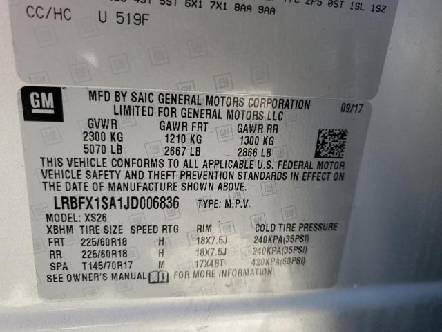LRBFX1SA1JD006836 Buick Envision Essence