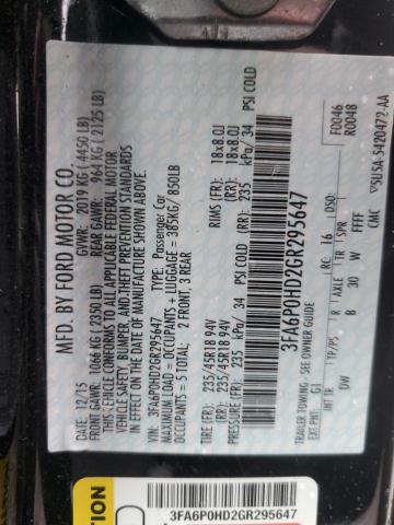 3FA6P0HD2GR295647 Ford FUSION SE