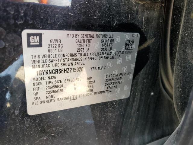 1GYKNCRS6HZ215920 Cadillac Xt5 Premium Luxury