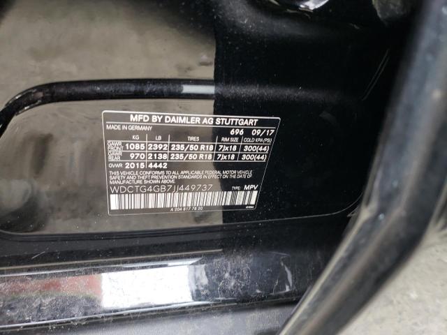WDCTG4GB7JJ449737 Mercedes-Benz Gla 250 4matic