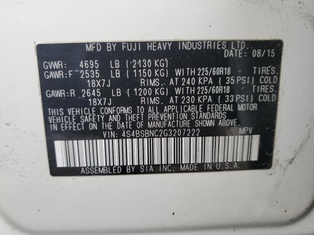 4S4BSBNC2G3207222 Subaru Outback 2.5i Limited