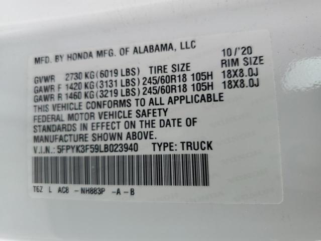 5FPYK3F59LB023940 Honda Ridgeline Rtl