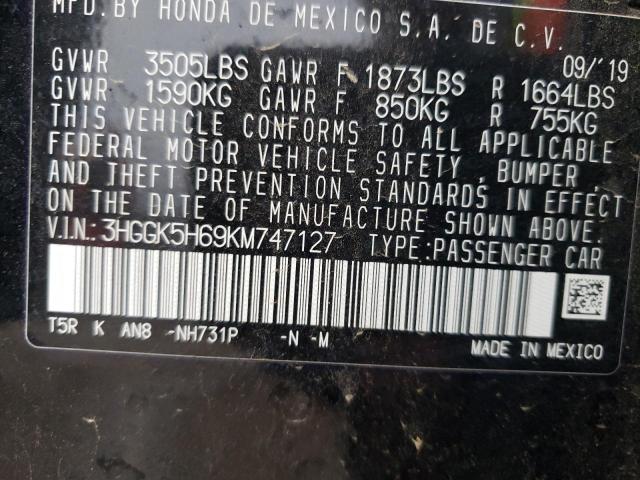 3HGGK5H69KM747127 Honda Fit Sport